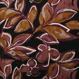 Twill de viscose imprimé nature en peinture vieux rose et ocre fond noir
