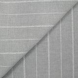 Velours côtelé coton 1 mm rayé blanc fond gris