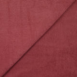 Velours côtelé polyester 2 mm rouge brûlé