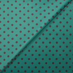 Velours ras imprimé pois fond turquoise