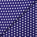 Viscose imprimée à pois 8mm blanc fond indigo