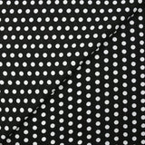 Viscose imprimée à pois 8mm blanc fond noir