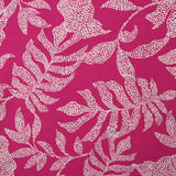 Viscose imprimée feuilles en pointillisme fond fuchsia