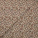 Viscose imprimée fleur marron romantique fond écru