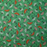 Viscose imprimée fleurs de mariage fond vert