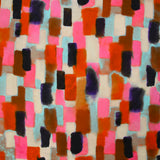 Viscose imprimée graphiquement floue rose et violet fond argile
