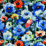 Viscose imprimée impressionniste bleu
