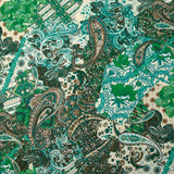 Viscose imprimée paisley vert et turquoise