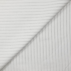Voile de coton rayé noir fond blanc