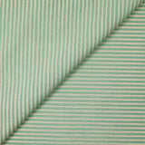 Voile de coton tissé-teint rayure menthe et blanc cassé