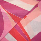 Voile de polycoton vague violette, rose et rouge fond blanc