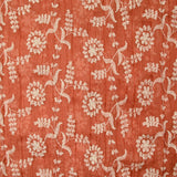 Voile de polyester froissé et brodé fantaisie fond orange