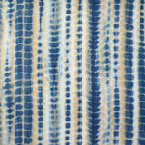 Voile polycoton imprimé ossement bleu et beige fond blanc