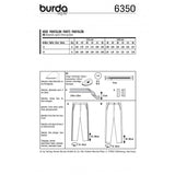 Burda 6350 Boss - pantalones para hombres