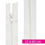 Nylon closure non-separable from 10 to 60 cm white